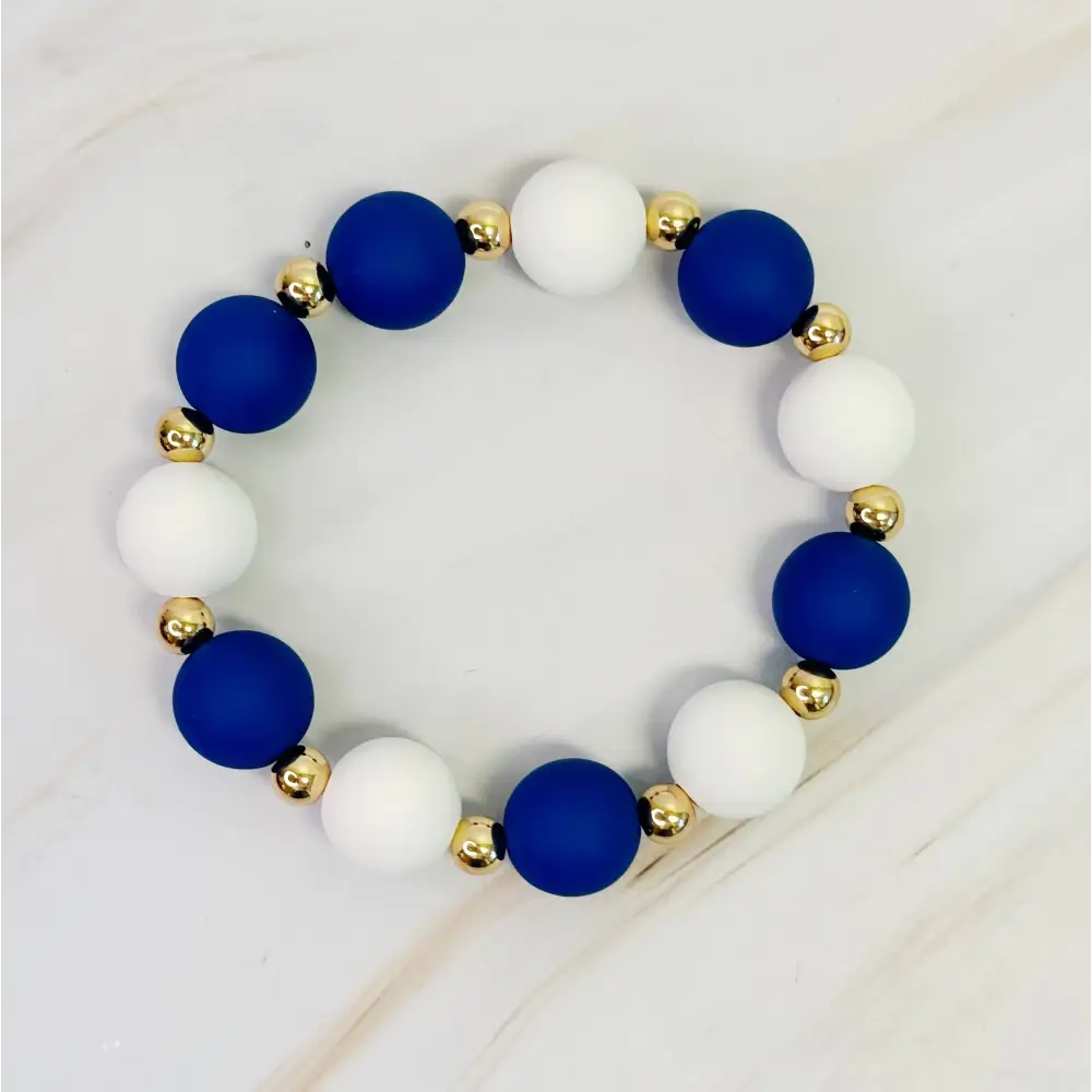 Champion Ball Bead Stretch Bracelet - Blue/White