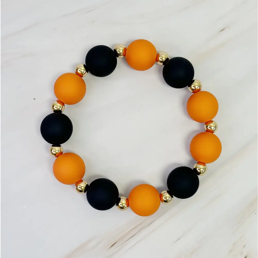 Champion Ball Bead Stretch Bracelet - Orange/Navy