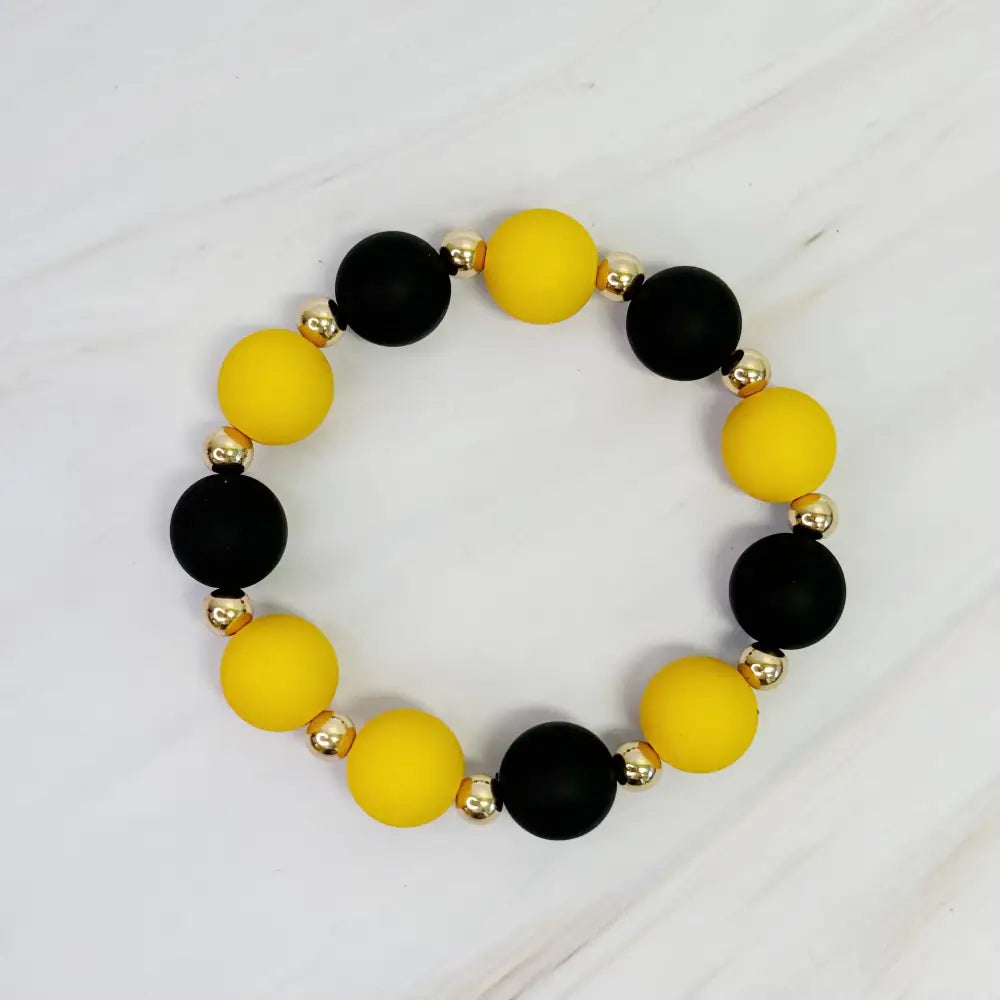 Champion Ball Bead Stretch Bracelet - Yellow/Black