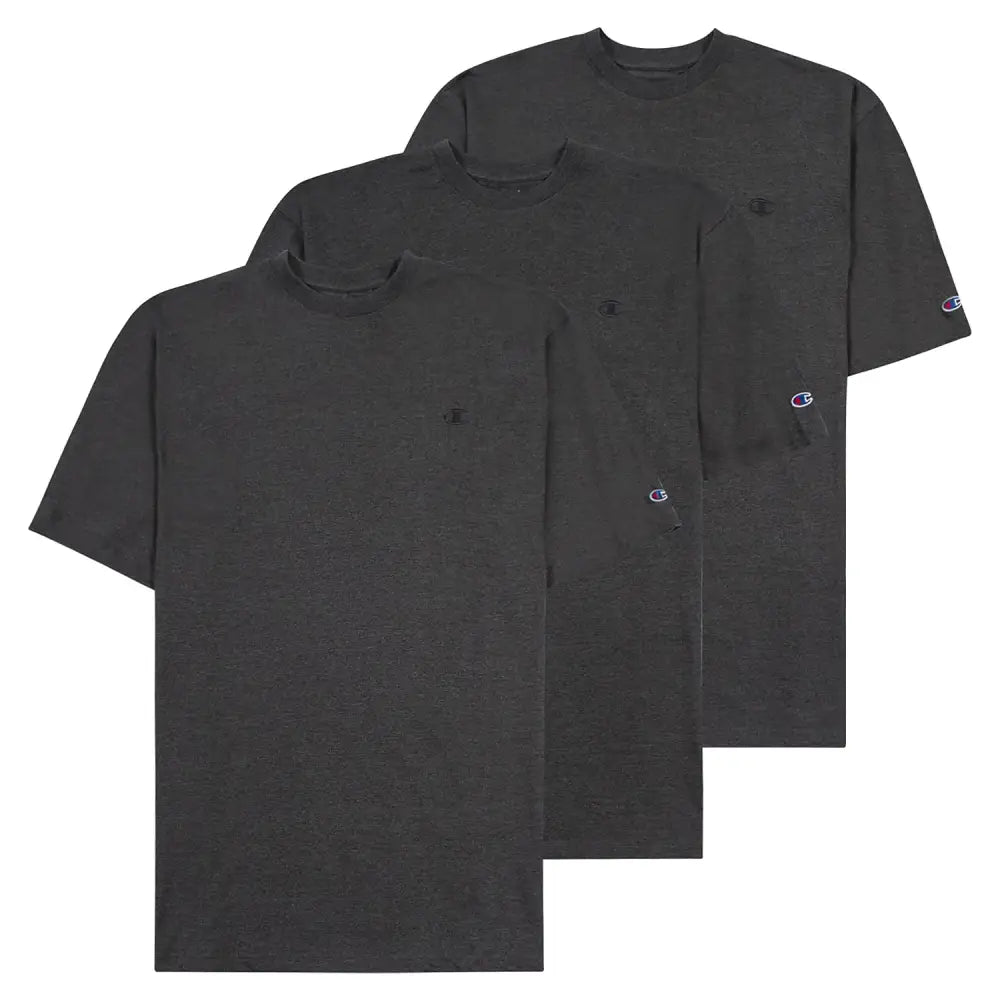 Champion Big and Tall Shirts for Men – 3 Pk 100% Cotton Men Big and Tall T-Shirt - Charcoal Heather/Charcoal