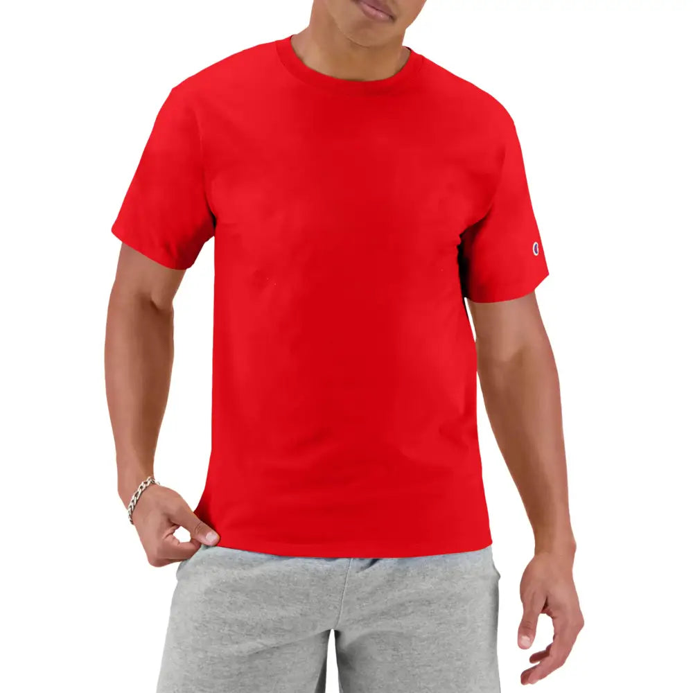 Champion Classic Everyday Tee Comfortable Soft Mens T-Shirt (Reg. Or Big & Tall) Scarlet - Scarlet / X-Small