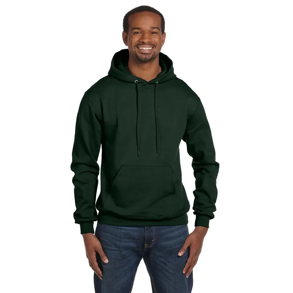 Champion Double Dry Action Fleece Pullover Hood (Dark Green M) - Dark Green / Medium