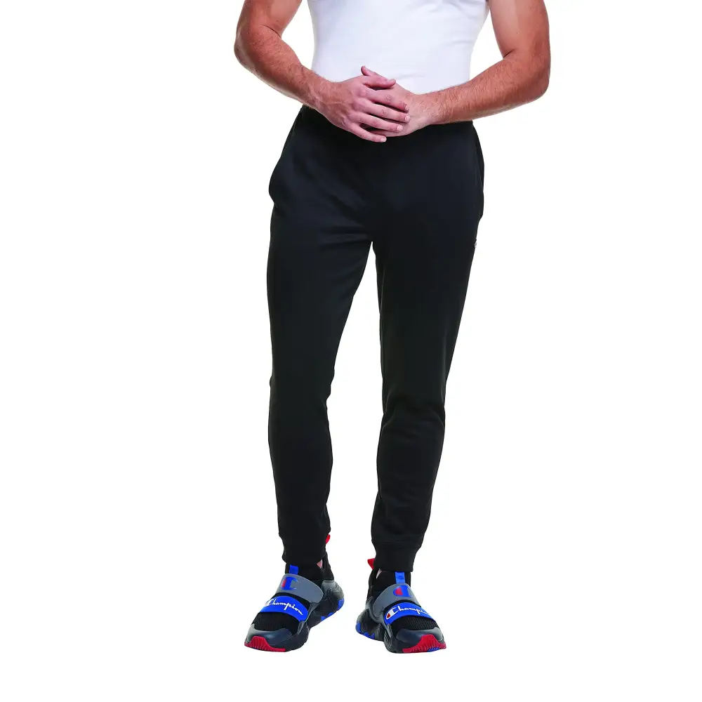 Champion Game Day Moisture Wicking Stretch Joggers Mens Sweatpants 29’’ Black C Patch Logo XX-Large - Black C Patch