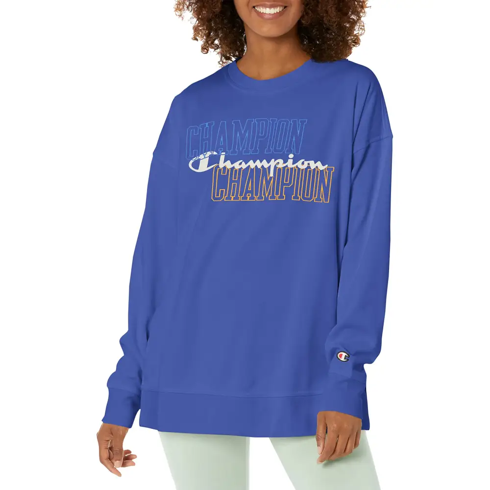 Champion Game Day Oversized Pullover Women’s Workout Sweatshirt Deep Dazzling Blue-586QJA Small - Deep Dazzling
