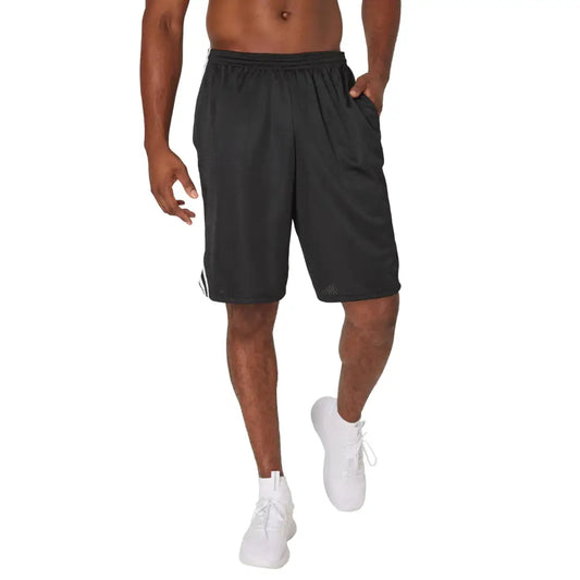 Champion Lacrosse Mesh Mens Athletic Training Shorts 10’’ Tall Black C Patch Logo 3X-Large Big - Black C Patch Logo