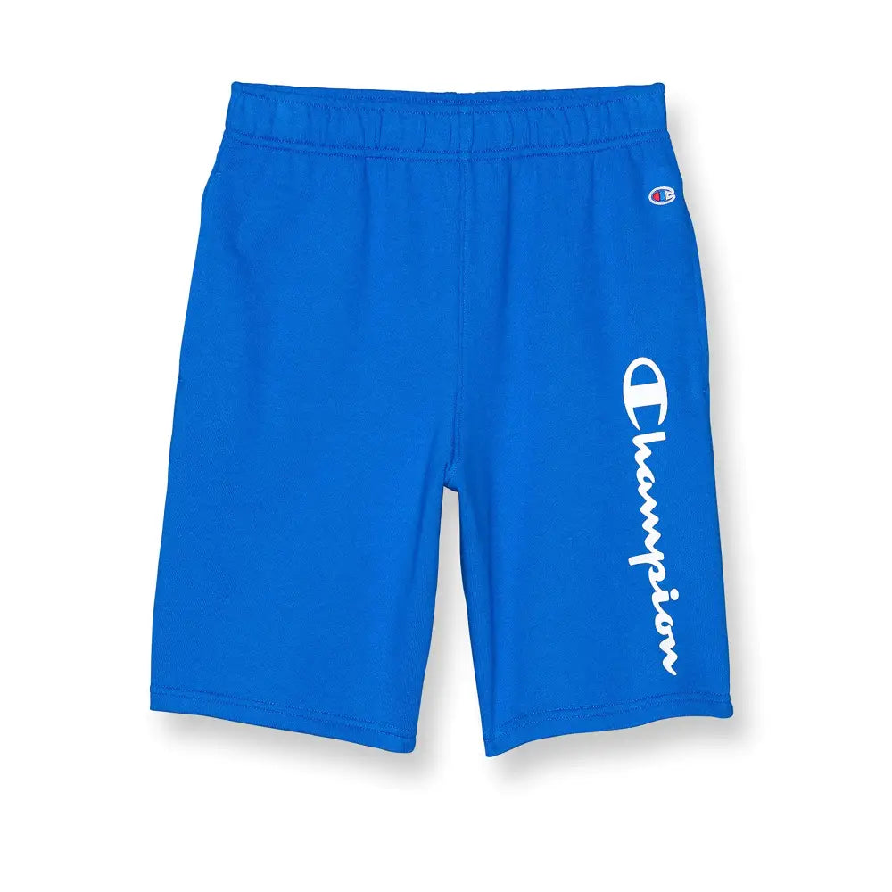 Champion Little Athletic Boys Lightweight Shorts for Kids French Terry 8’’ Bozzetto Blue Script 6 - Little Boys