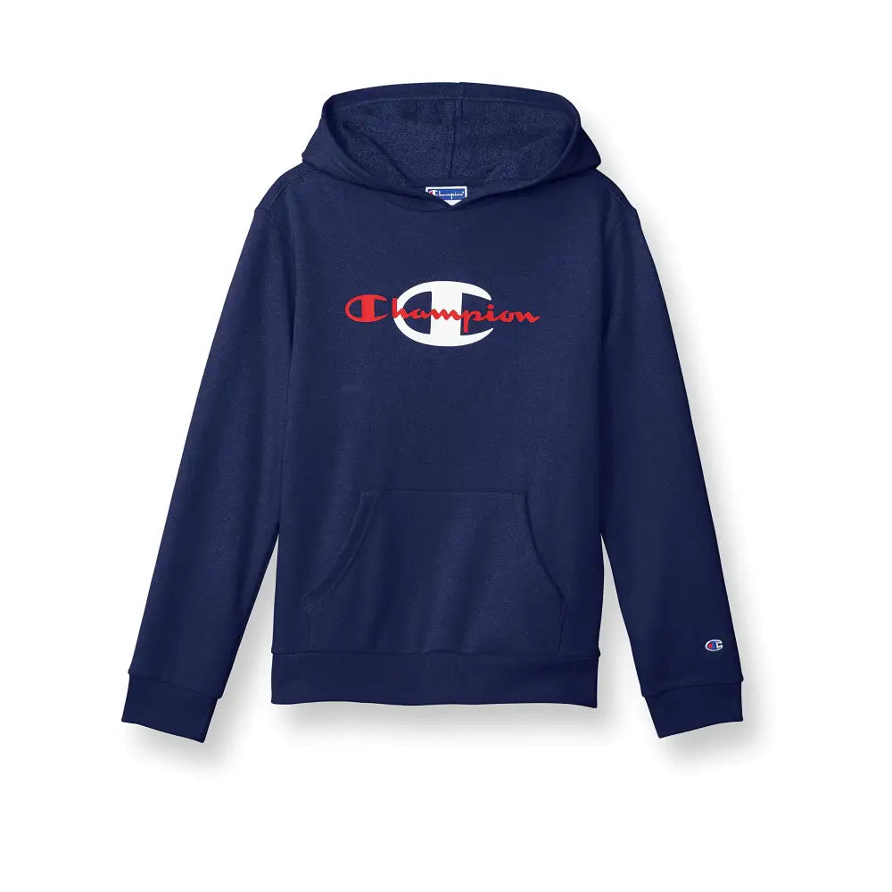 Champion Little Kids Sweatshirts for Boys Pullover Hoodie Multiple Graphics Athletic Navy - Athletic Navy C & Script