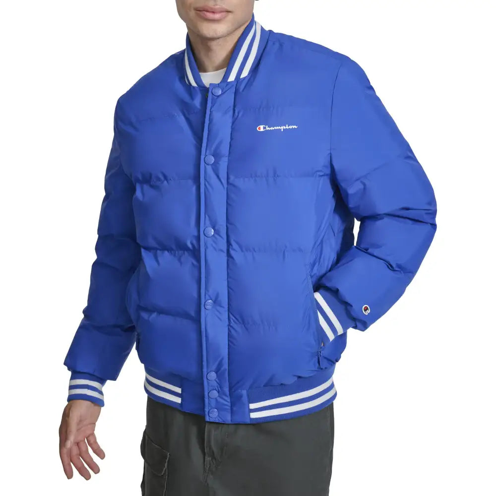 Champion Mens Varsity Bomber Puffer Jacket Surf The Web - Surf the Web / Medium