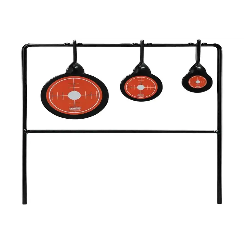 Champion Range and Target Rimfire Triple Gong Spinner Target Durable Steel Construction for Enhanced Shooting Practice