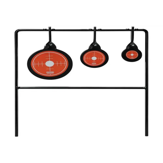 Champion Range and Target Rimfire Triple Gong Spinner Target Durable Steel Construction for Enhanced Shooting Practice