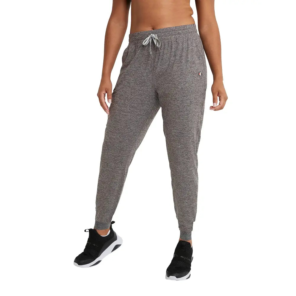 Champion Soft Touch Moisture-Wicking Sweatpants Joggers for Women 25’’ Ebony Heather C -Patch Logo XX-Large - Ebony