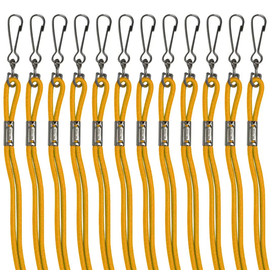 Champion Sports Nylon Lanyards with J-Hook Clip Gold - 12 Pack (Retail Card) - Red / 22 Inch