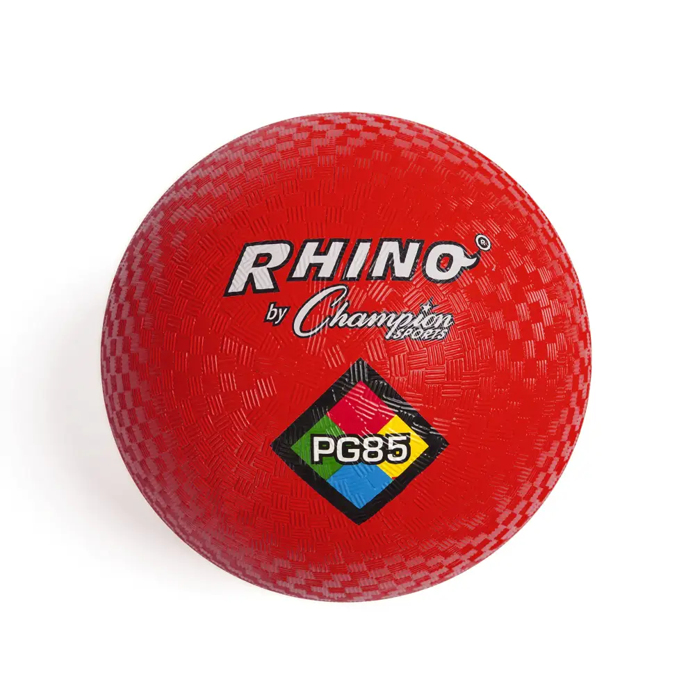 Champion Sports Rhino Playground Balls 8.5’’ D - Two Ply Nylon Wound RED - Red / 8.5-Inch
