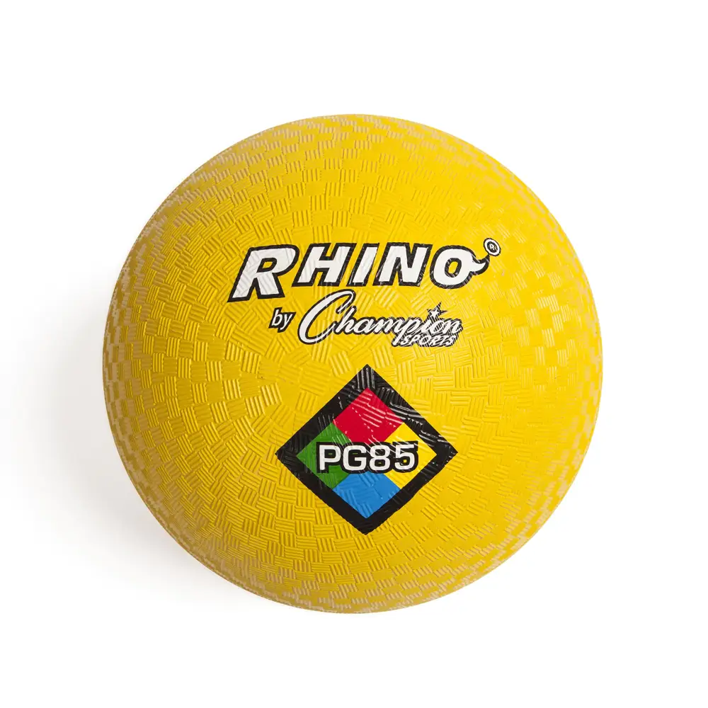 Champion Sports Rhino Playground Balls 8.5’’D - Two Ply Nylon Wound YELLOW - Yellow (Single) / 8.5-Inch