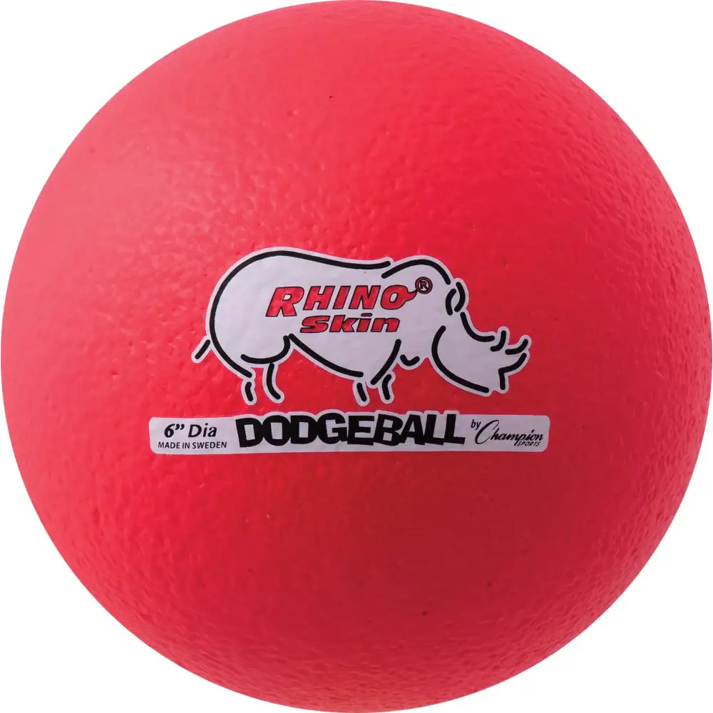 Champion Sports Rhino Skin Dodgeball (Single Neon Red 6’’) - 6.3’’ Single / Neon Red