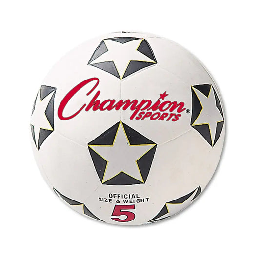 Champion Sports Rubber Cover Soccer Ball - Size 5 - White / Size 5