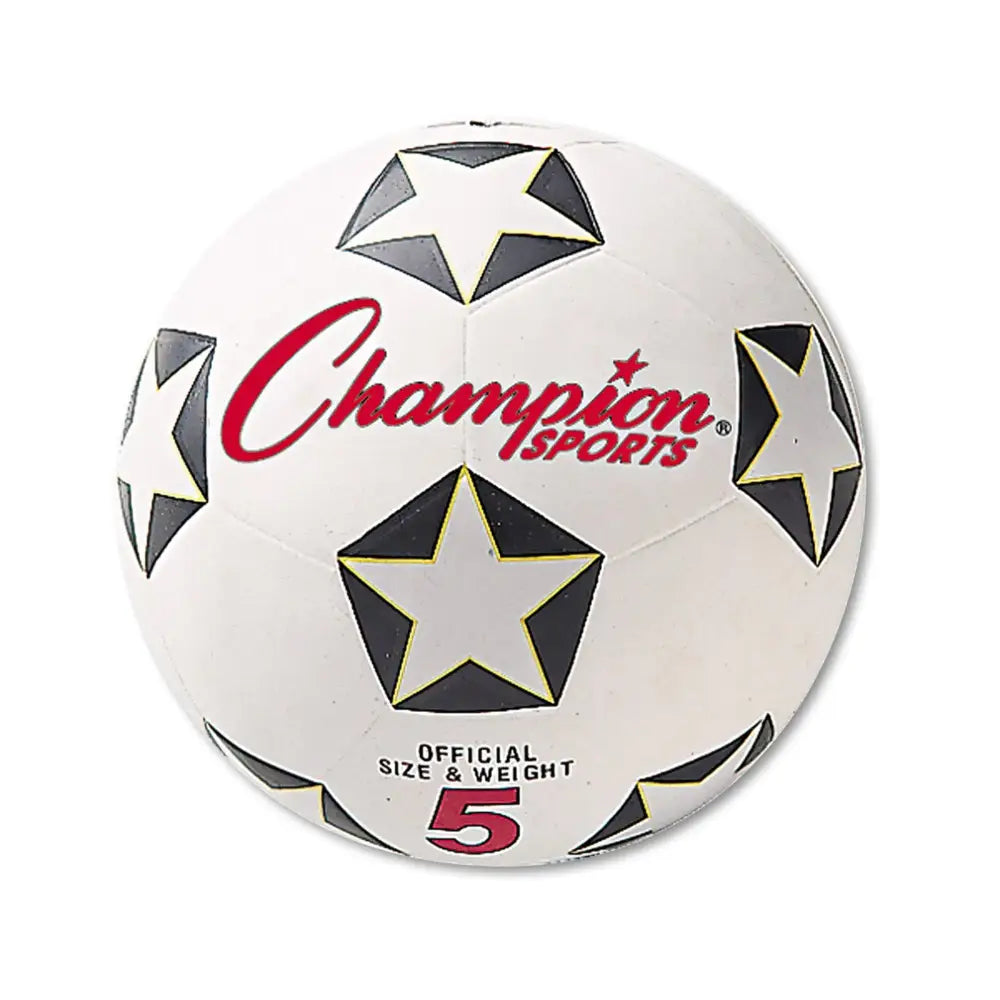 Champion Sports Rubber Cover Soccer Ball - Size 5 - White / Size 5