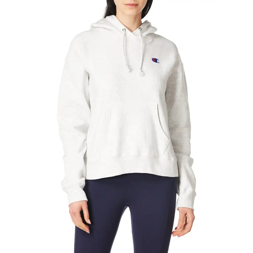 Champion Womens Standard Fit Pullover Reverse Weave Hoodie Black Left Chest C X-Small - Gfs Silver Grey Left Chest C