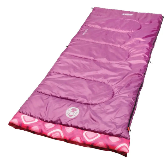 Coleman 2000019645 Plum Fun 45 Degree Youth Sleeping Bag Purple/Pink Pattern - Purple/Pink Pattern