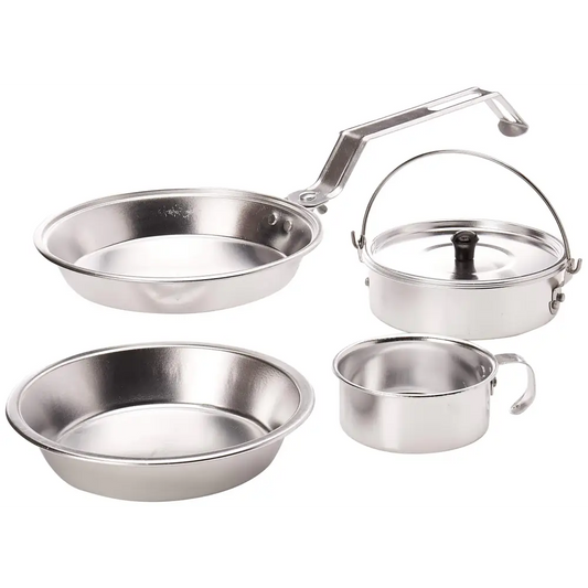 Coleman 5-Piece Outdoor Cooking Set Includes Frying Pan Pot with Lid Plate & Cup Outdoor Aluminum Mess Kit for Camping