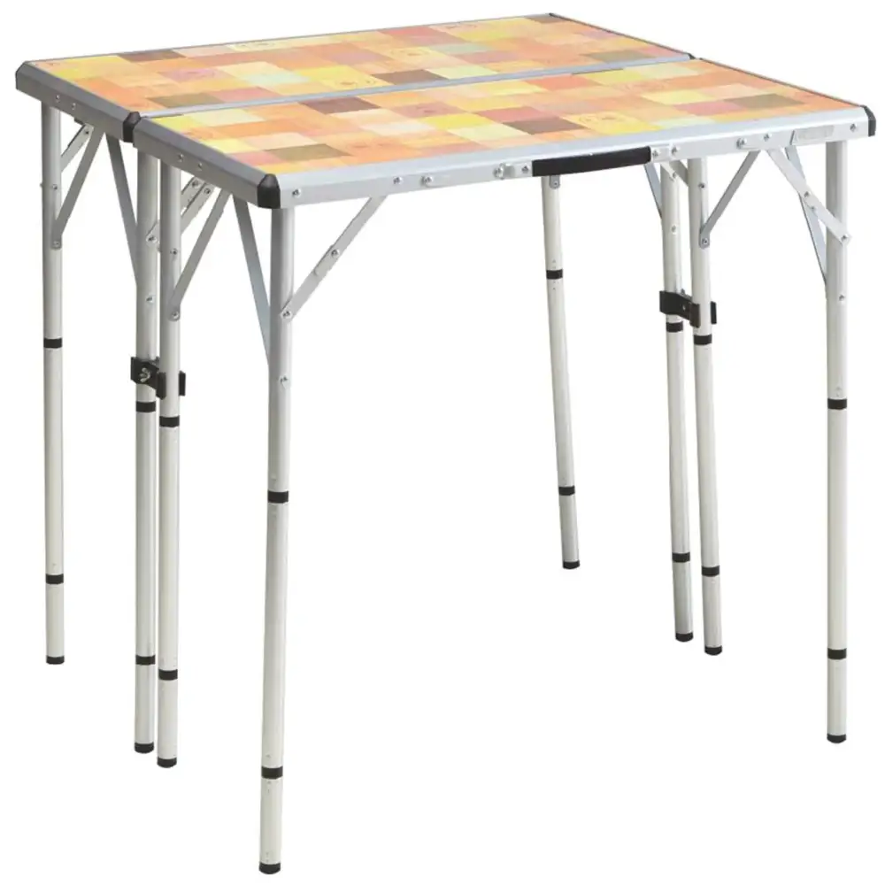 Coleman Pack-Away 4-in-1 Folding Table Lightweight Outdoor Camping Table with 3 Adjustable Heights Leveling Feet &