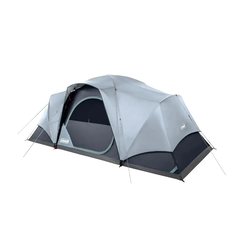 Coleman Skydome Camping Tent with LED Lights Weatherproof 4/8 Person Family Tent Includes Pre-Attached Poles Rainfly