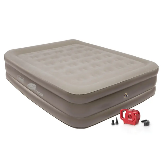 Coleman SupportRest Double-High 18’’ Queen Air Mattress | Indoor and Outdoor Raised Airbed with 120V Rechargeable Air