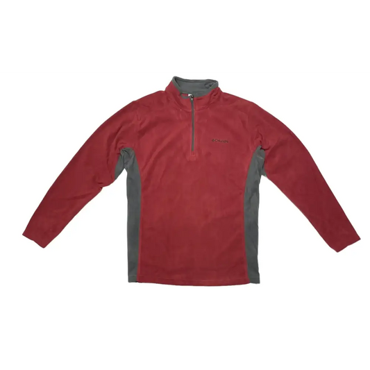 Columbia Men Pine Ridge Half Zip Fleece Pullover Sweatshirt (as1 alpha xx_l regular regular Wine/grey XXL) - Wine/Grey