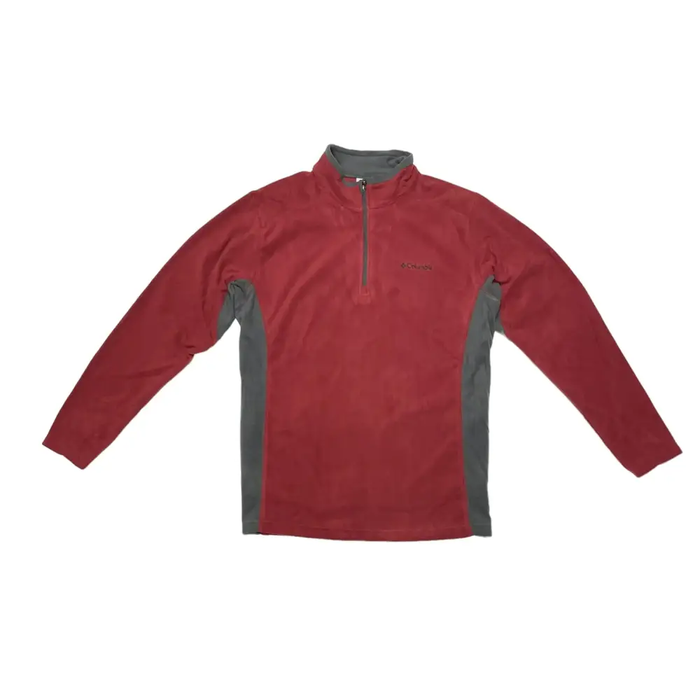 Columbia Men Pine Ridge Half Zip Fleece Pullover Sweatshirt (as1 alpha xx_l regular regular Wine/grey XXL) - Wine/Grey