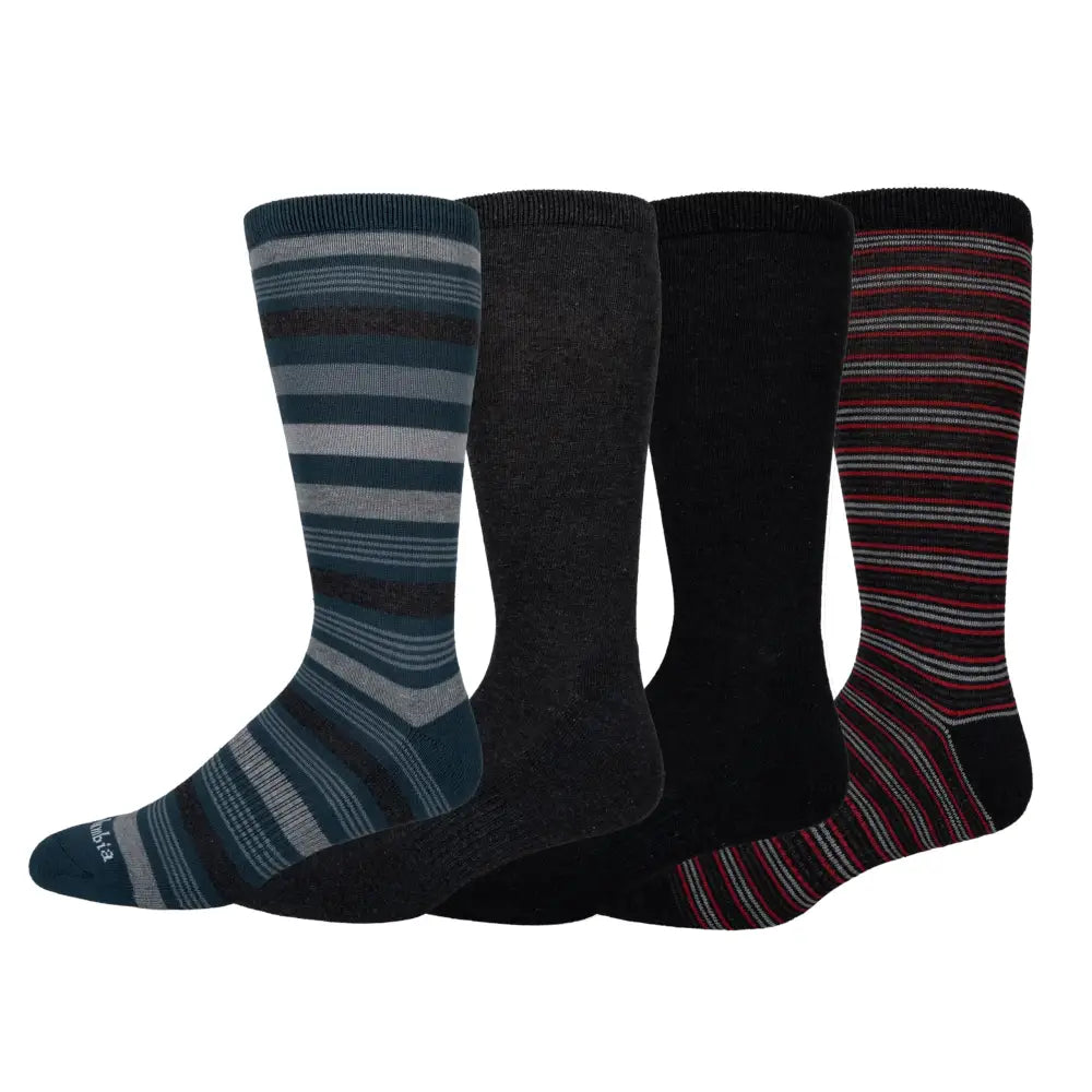 Columbia Mens 4 Pack Everyday Crew Socks Grey/Black/Brown Assorted 6-12 US - Grey/Black/Brown / 6-12