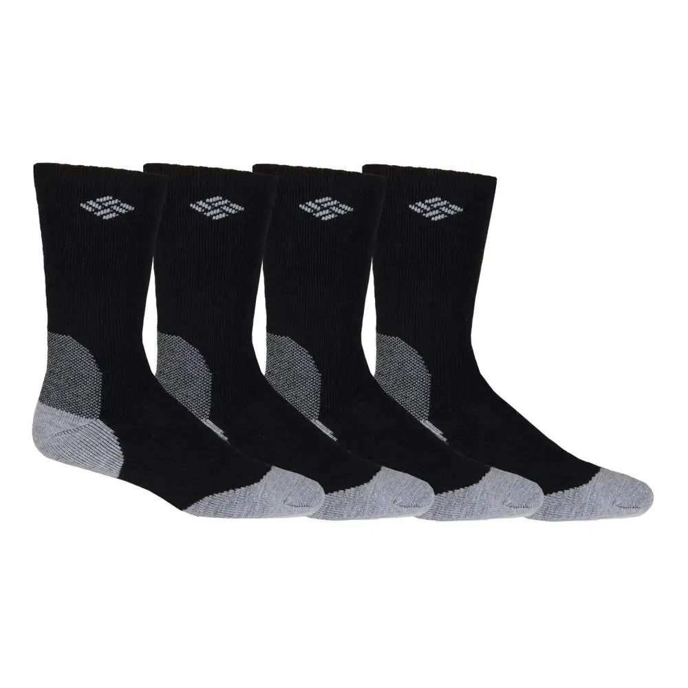 Columbia Mens 4 Pack Wool Crew Socks Black 6-12 US Black 10-12 - Black / 10-12