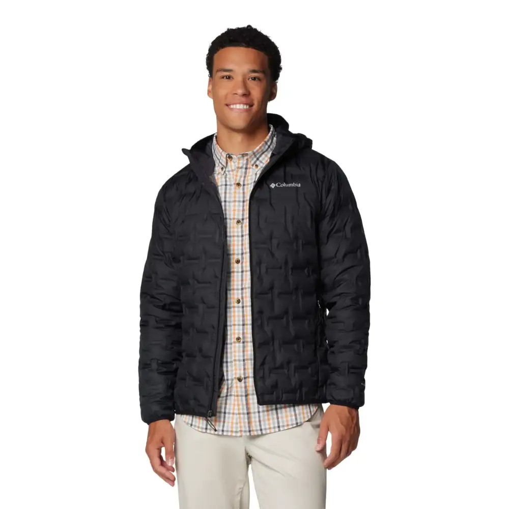 Columbia Mens Delta Ridge II Down Hooded Jacket Black X-Large - Black / X-Large