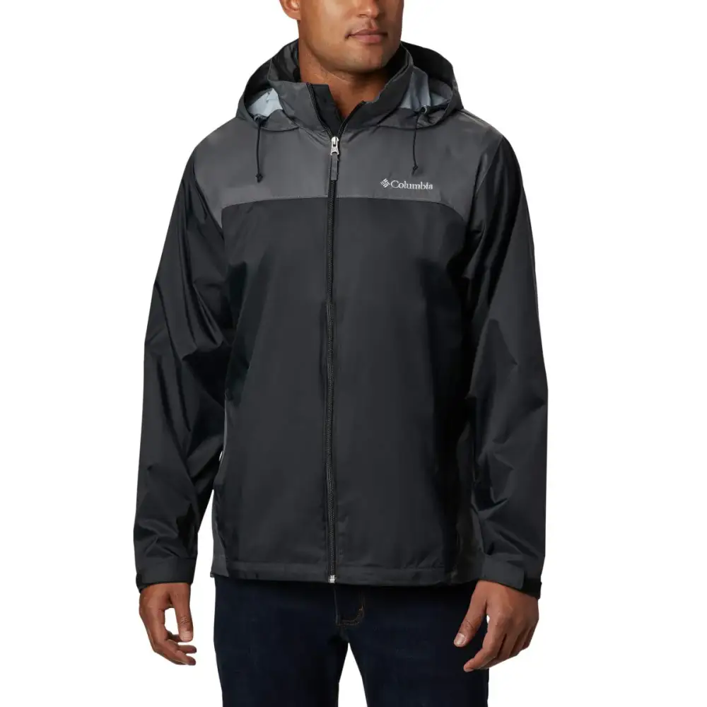 Columbia Mens Glennaker Lake Rain Jacket Black/Grill 1X - Black, Grill / 1X
