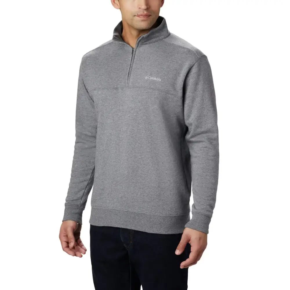 Columbia Mens Hart Mountain II Half Zip Jacket Charcoal Heather Medium - Charcoal Heather / Medium