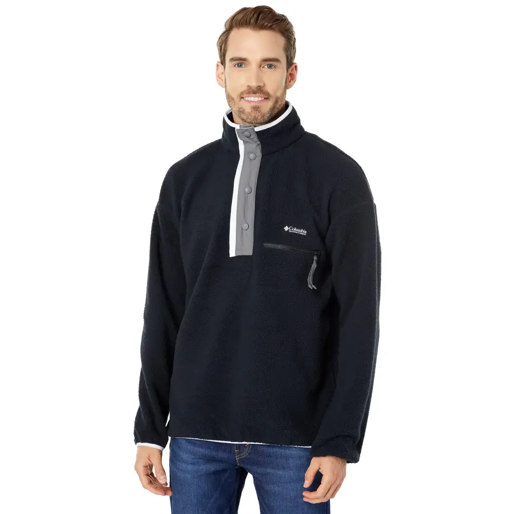 Columbia Mens Helvetia Half Snap Fleece Black XX-Small - Black / XX-Small
