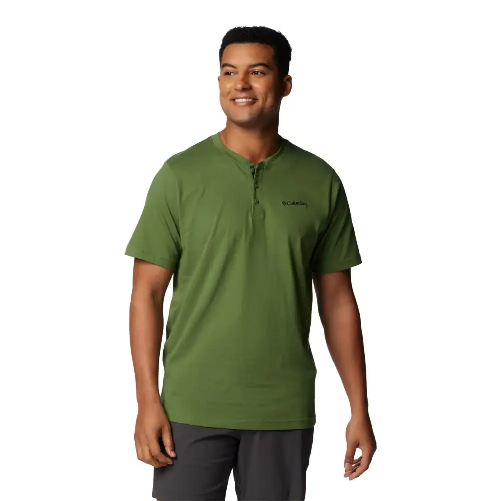Columbia Mens Landroamer Short Sleeve Henley II Canteen 1X - Canteen / 1X