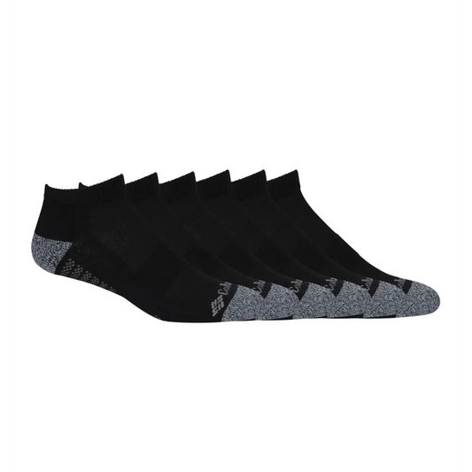 Columbia Mens Low-Cut Mesh Top Arch Support Poly Blend 6 Pair Socks Black 6-12 US - Black / 6-12
