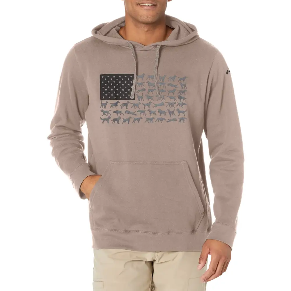 Columbia Mens PHG Game Flag II Hoodie Iron/Black Dog Flag 3X Big - Iron/Black Dog Flag / 3X