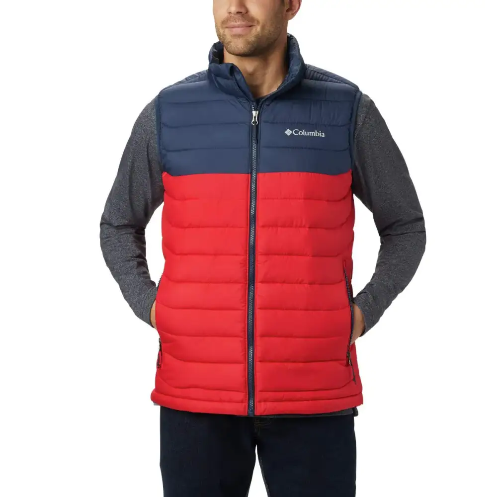 Columbia Mens Powder Lite Vest Mountain Red Collegiate Navy XX-Large - Mountain Red Collegiate Navy / XX-Large