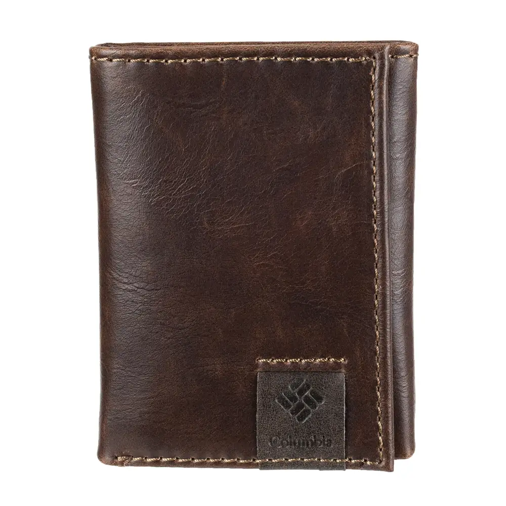 Columbia Mens RFID Blocking Lofton Trifold Security Wallet Brown One Size - Lofton Brown / One Size