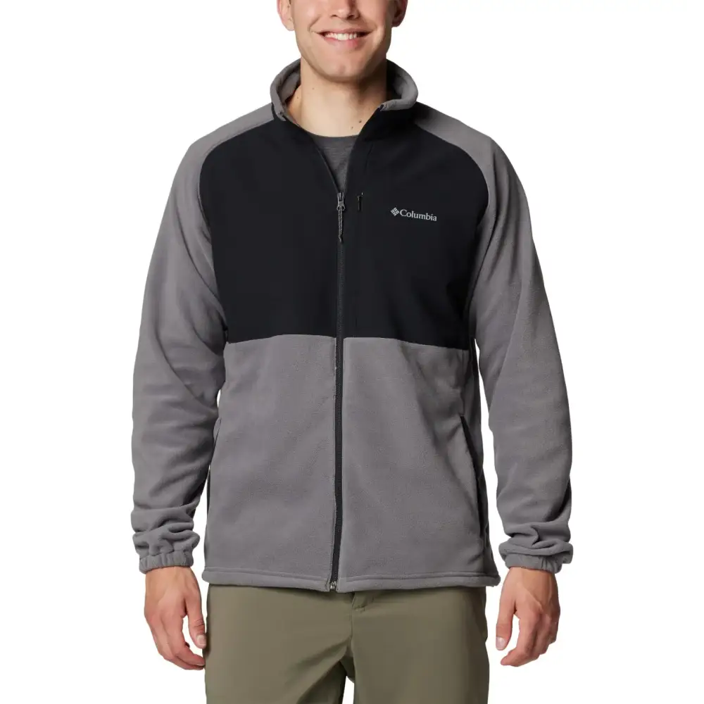 Columbia Mens Sage Peak Full Zip Fleece City Grey/Black X-Large - City Grey/Black / X-Large