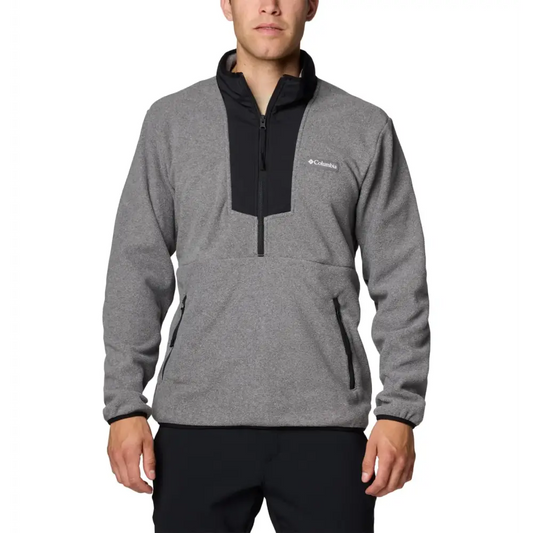 Columbia Mens Sequoia Grove Half Zip Fleece City Grey Heather/Black X-Small - City Grey Heather/Black / X-Small