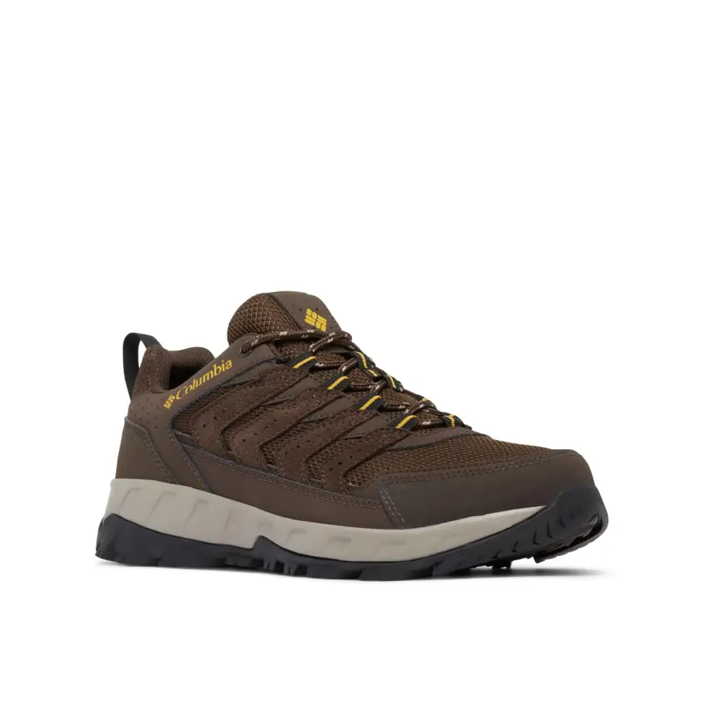 Columbia Mens Strata Trail Low Waterproof Cordovan/Golden Yellow 10.5 - Cordovan/Golden Yellow / 10.5