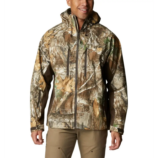 Columbia Mens Trophy Rack Silent Rain Jacket Realtree Edge Medium - Realtree Edge / Medium