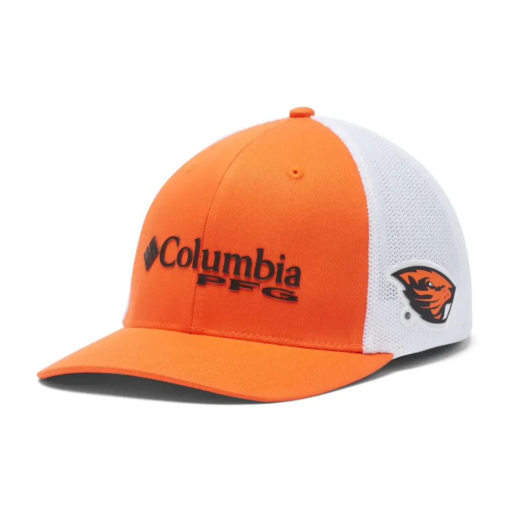 Columbia NCAA Oregon State Beavers Mens PFG Mesh Snap Back Ball Cap One Size OSU - Tangy Orange - Osu - Tangy Orange