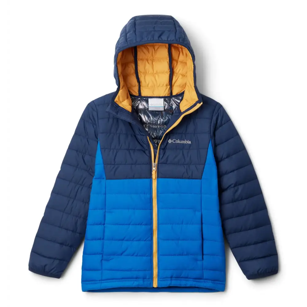 Columbia Toddler Boys Powder Lite Hooded Jacket Bright Indigo/Collegiate Navy 3T - Bright Indigo/Collegiate Navy / 3T