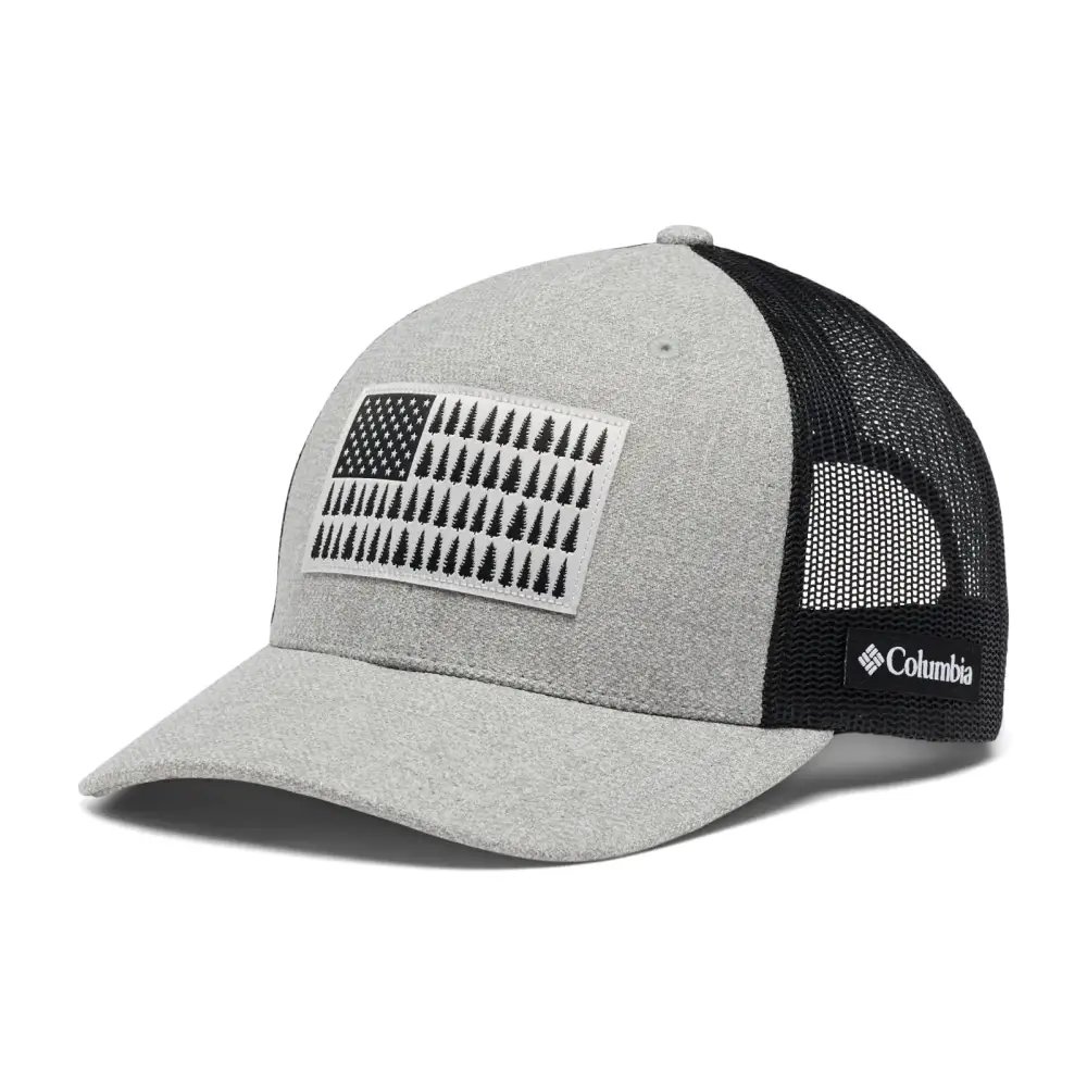 Columbia Tree Flag Mesh Snap Back-High Crown Grey Heather One Size - Columbia Grey Heather / One Size