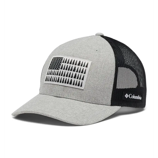 Columbia Tree Flag Mesh Snap Back-High Crown Grey Heather One Size - Columbia Grey Heather / One Size