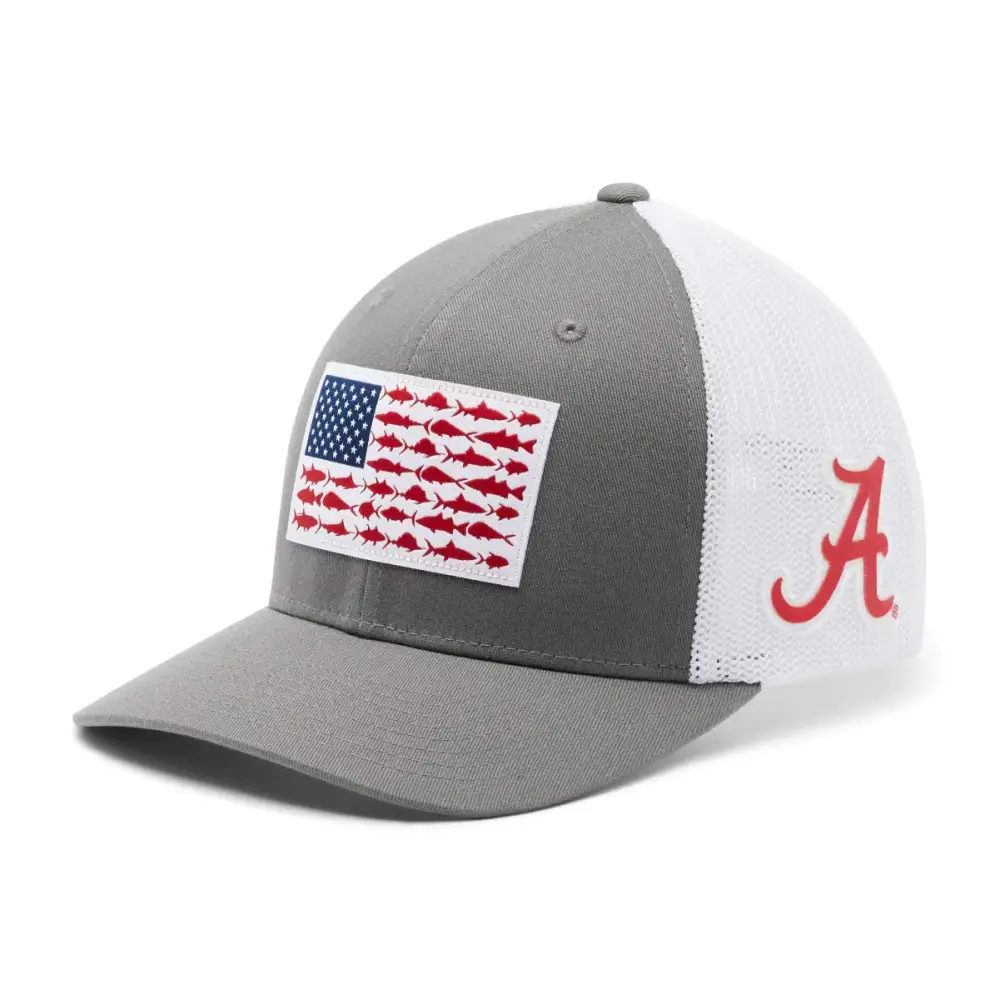 Columbia Unisex Collegiate PFG Mesh Fish Flag Ball Cap Ala - Titanium L/XL - Ala - Titanium / Large-X-Large