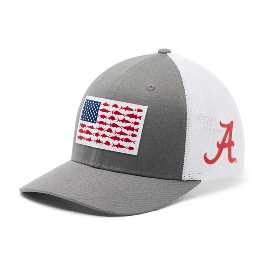 Columbia Unisex Collegiate PFG Mesh Fish Flag Ball Cap Ala - Titanium L/XL - Ala - Titanium / Large-X-Large